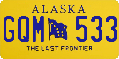 AK license plate GQM533