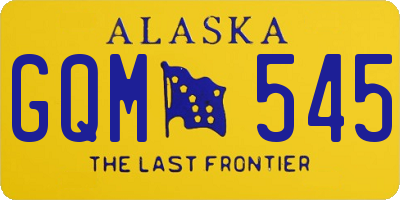 AK license plate GQM545