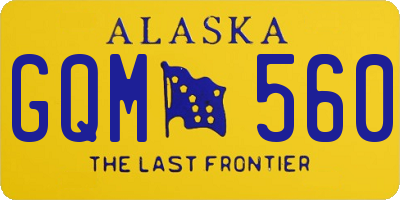 AK license plate GQM560
