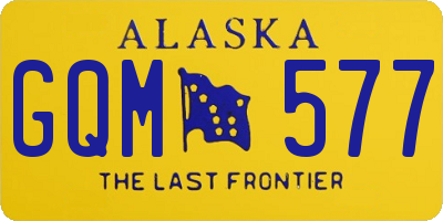 AK license plate GQM577