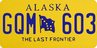 AK license plate GQM603
