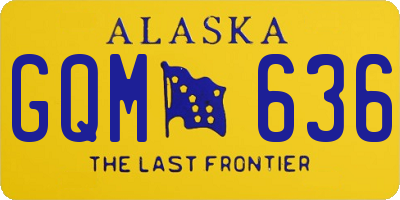 AK license plate GQM636