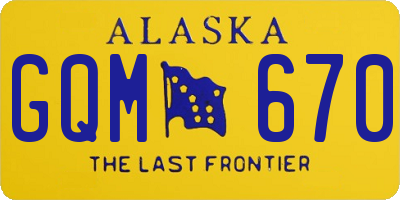 AK license plate GQM670