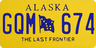 AK license plate GQM674