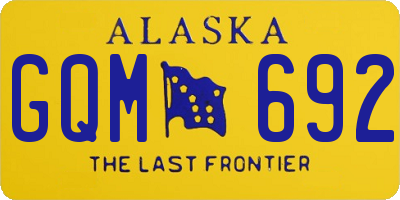 AK license plate GQM692