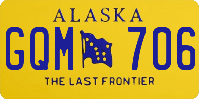 AK license plate GQM706