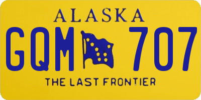 AK license plate GQM707