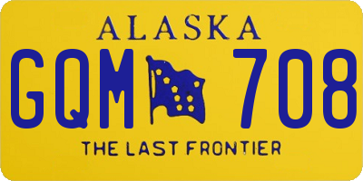 AK license plate GQM708