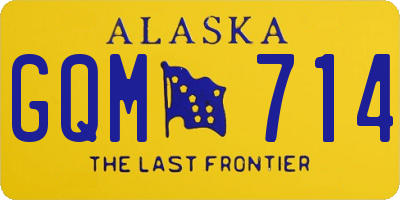 AK license plate GQM714