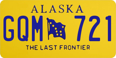 AK license plate GQM721