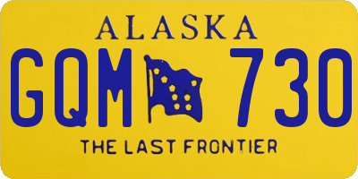 AK license plate GQM730