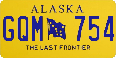 AK license plate GQM754
