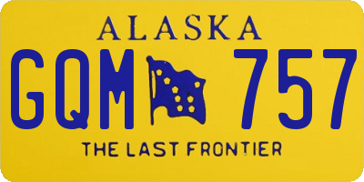 AK license plate GQM757