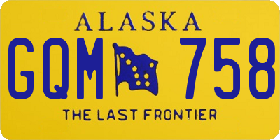 AK license plate GQM758