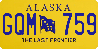 AK license plate GQM759