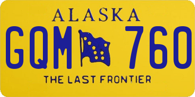 AK license plate GQM760