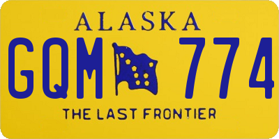 AK license plate GQM774