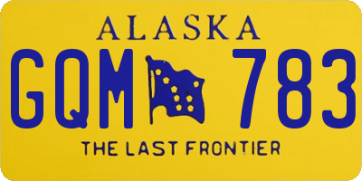 AK license plate GQM783