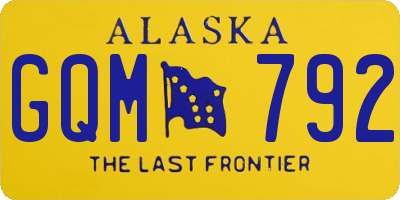 AK license plate GQM792