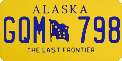 AK license plate GQM798