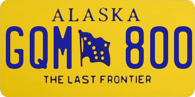 AK license plate GQM800