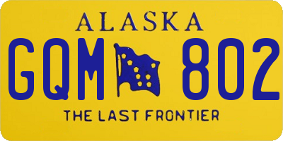 AK license plate GQM802