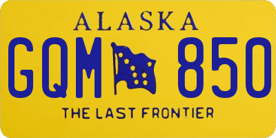 AK license plate GQM850