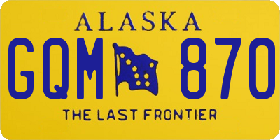 AK license plate GQM870