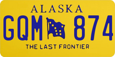 AK license plate GQM874