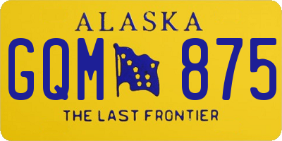 AK license plate GQM875