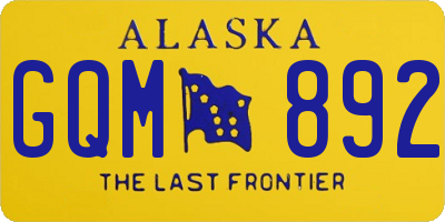 AK license plate GQM892