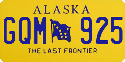 AK license plate GQM925