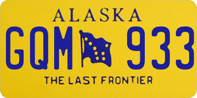 AK license plate GQM933