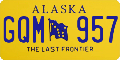 AK license plate GQM957