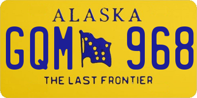 AK license plate GQM968