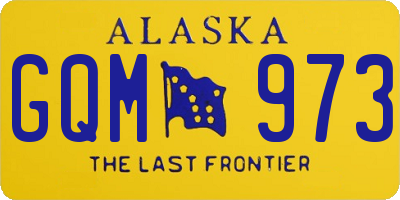 AK license plate GQM973