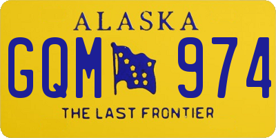 AK license plate GQM974