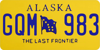 AK license plate GQM983
