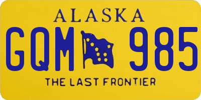 AK license plate GQM985