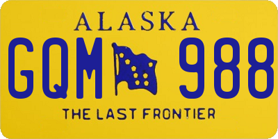 AK license plate GQM988