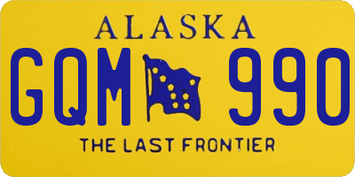 AK license plate GQM990