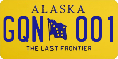 AK license plate GQN001
