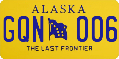 AK license plate GQN006