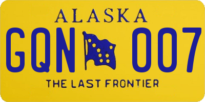 AK license plate GQN007