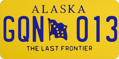 AK license plate GQN013