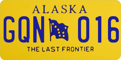 AK license plate GQN016
