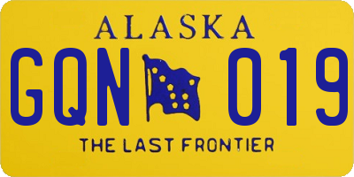 AK license plate GQN019