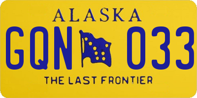 AK license plate GQN033