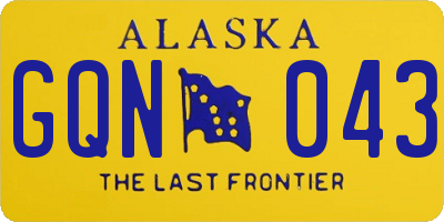 AK license plate GQN043