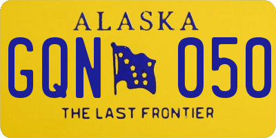 AK license plate GQN050